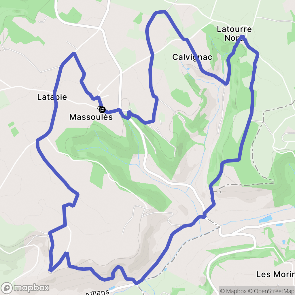 Massoulès : carte du parcours de randonnée - France