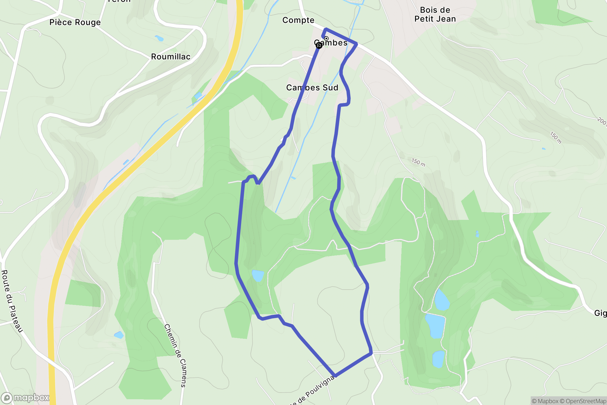 Villeneuve-sur-Lot : carte du parcours de randonnée - France