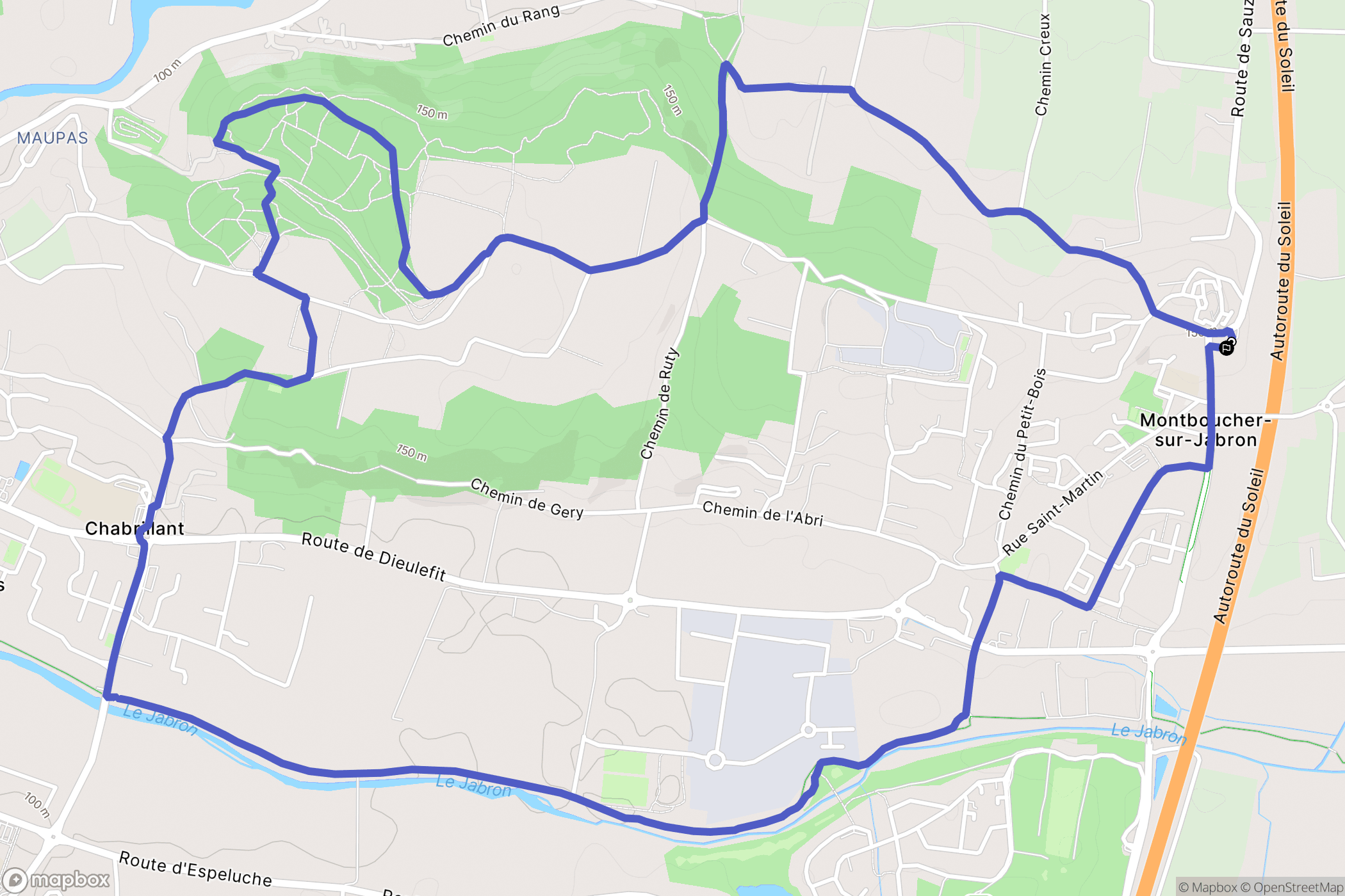 Montboucher-sur-Jabron : carte du parcours de randonnée - France