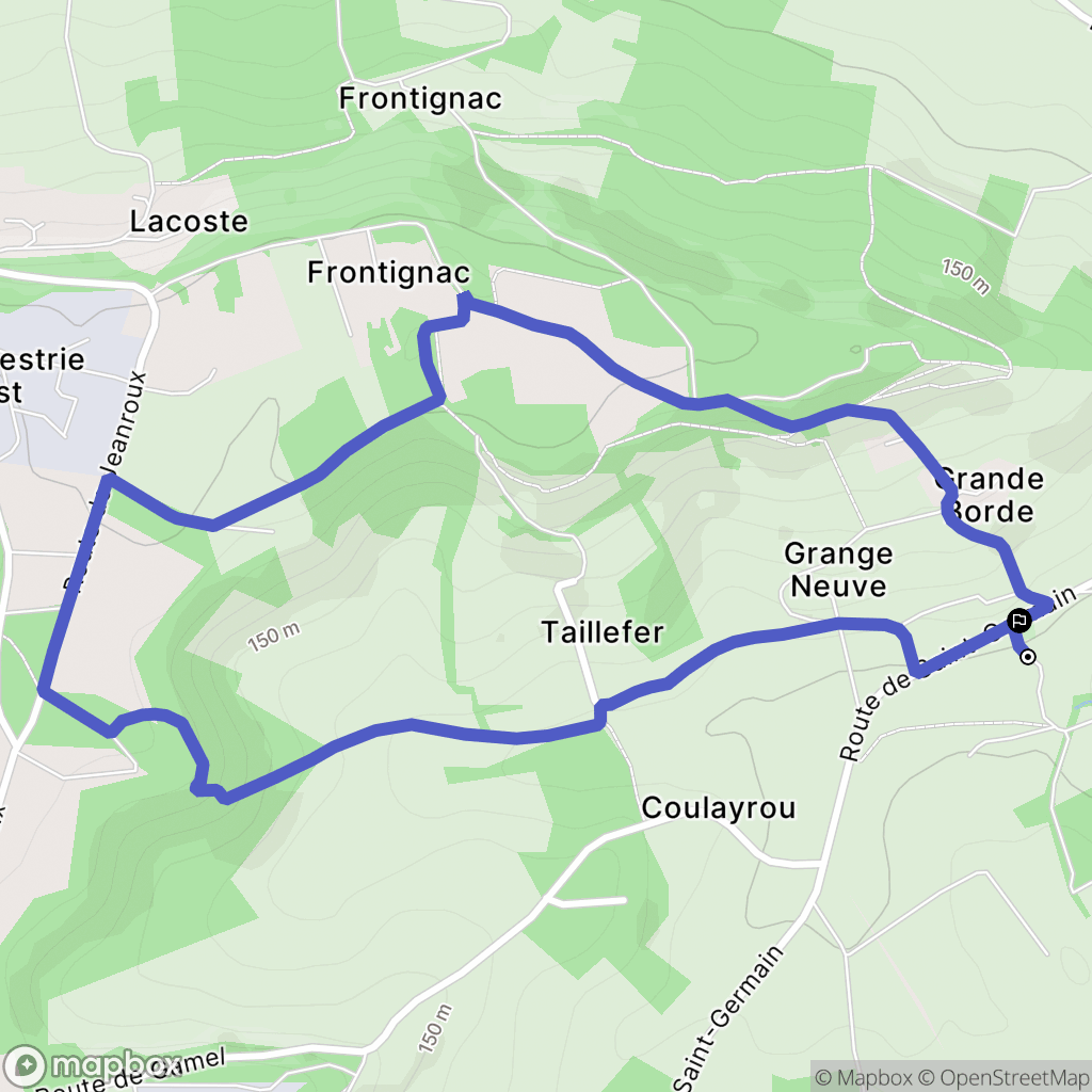 Villeneuve-sur-Lot : carte du parcours de randonnée - France