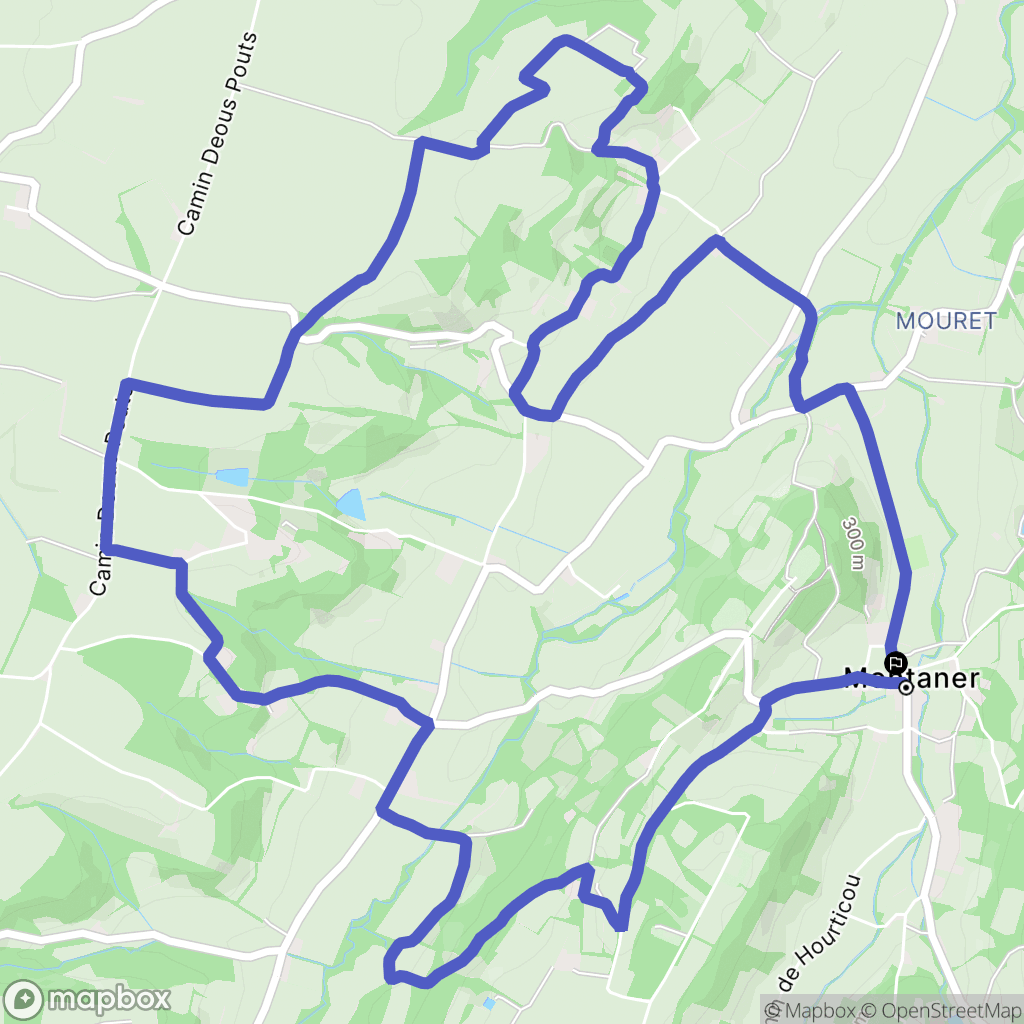 Montaner : carte du parcours de randonnée - France