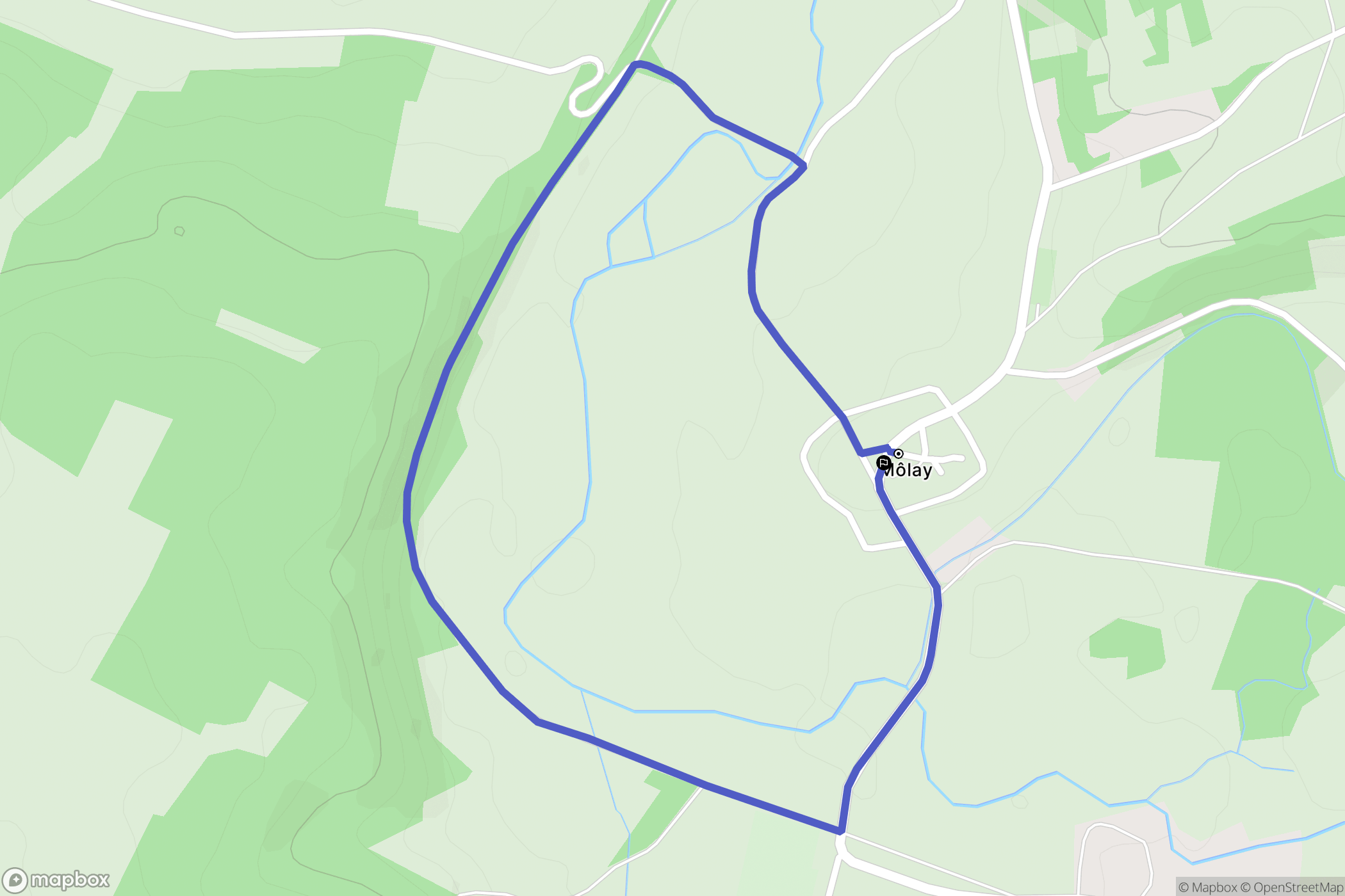 Molay : carte du parcours de randonnée - France