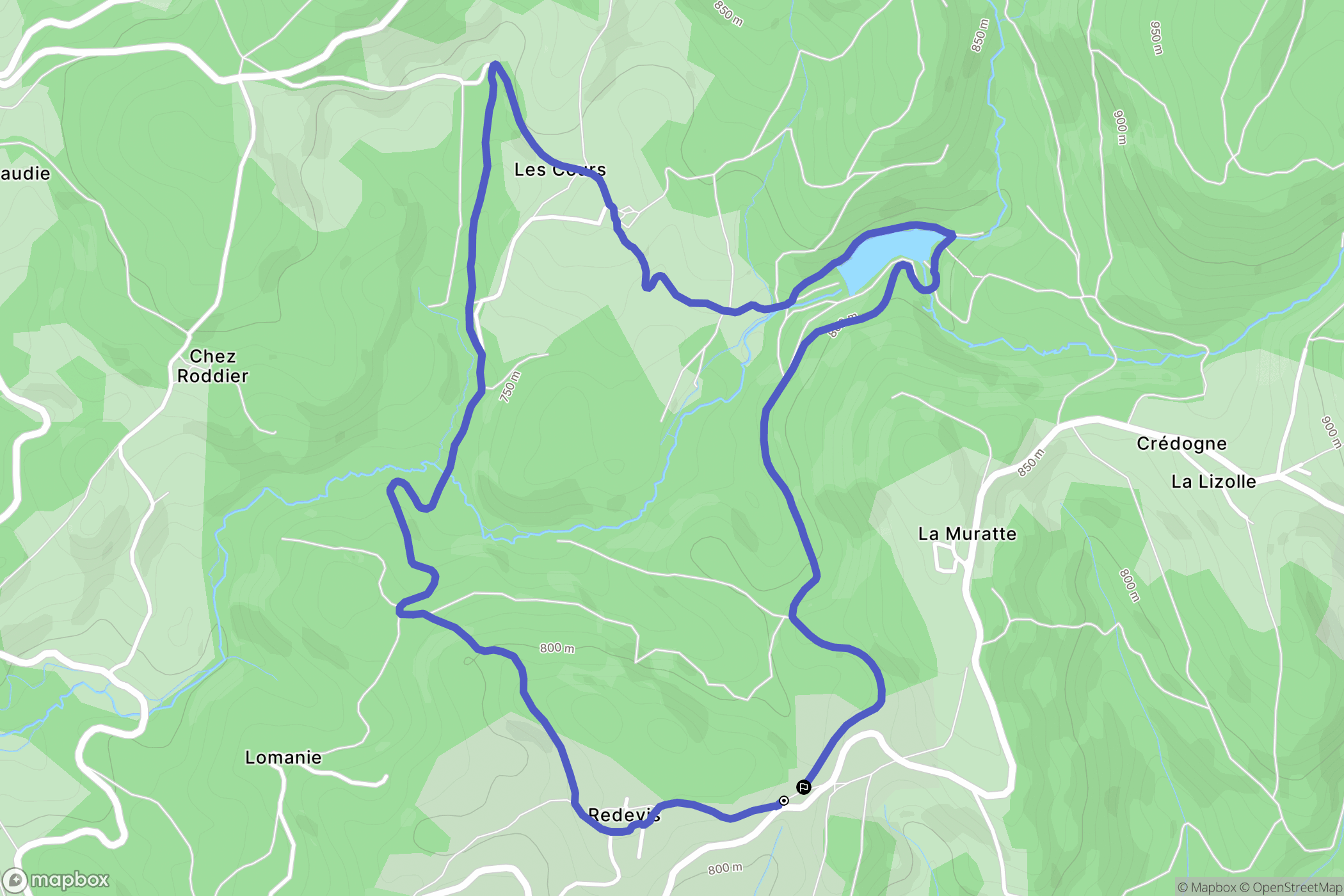 Palladuc : carte du parcours de randonnée - France
