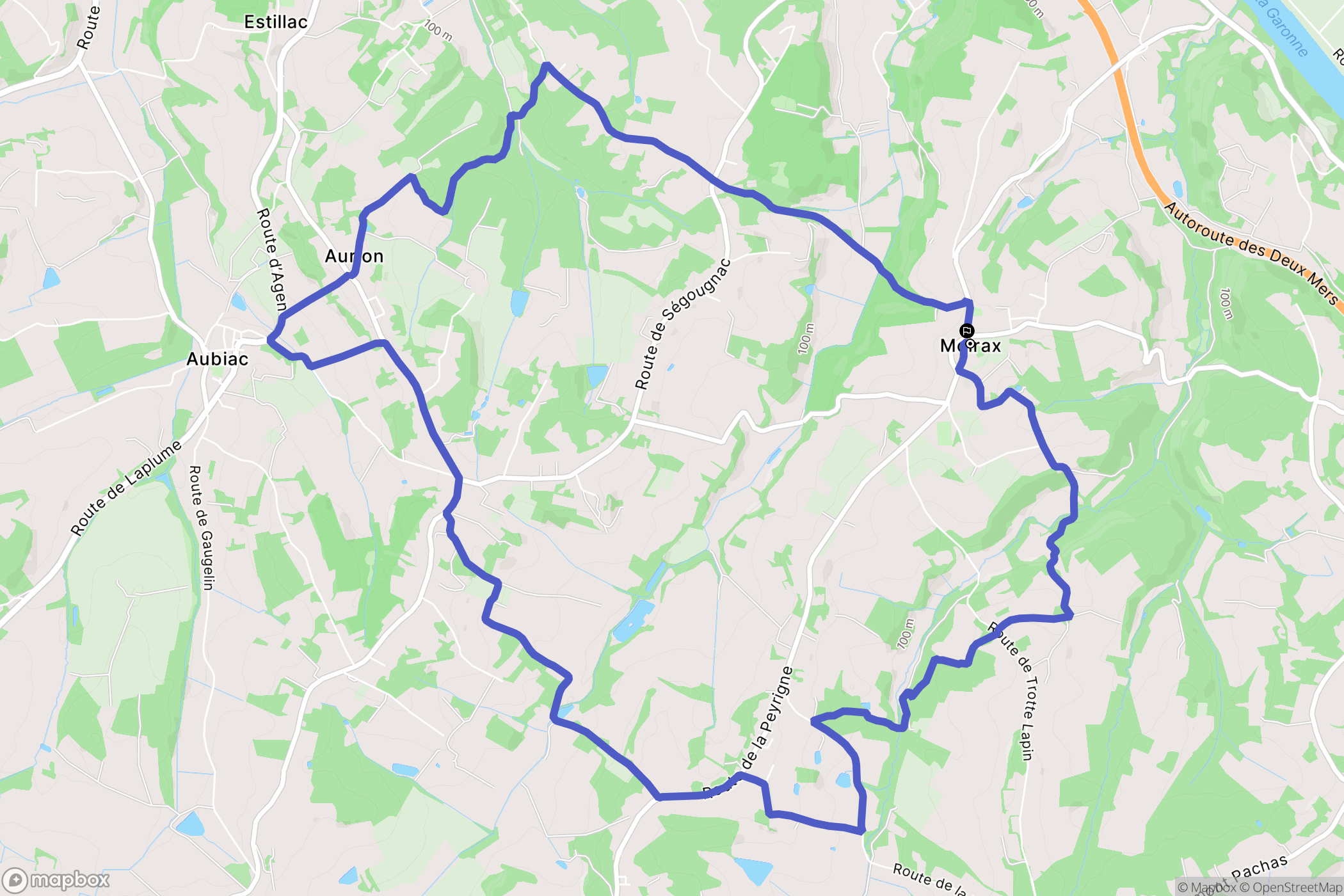 Moirax : carte du parcours de randonnée - France