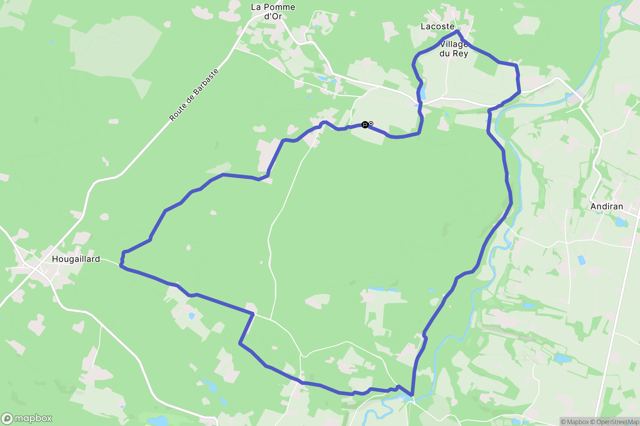 Réaup-Lisse : carte du parcours de randonnée - France