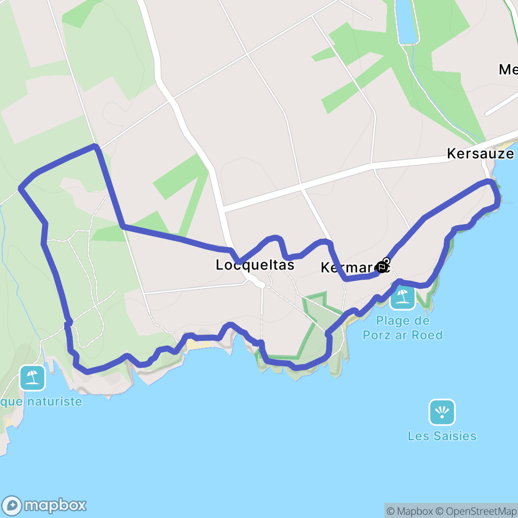 Groix : carte du parcours de randonnée - France