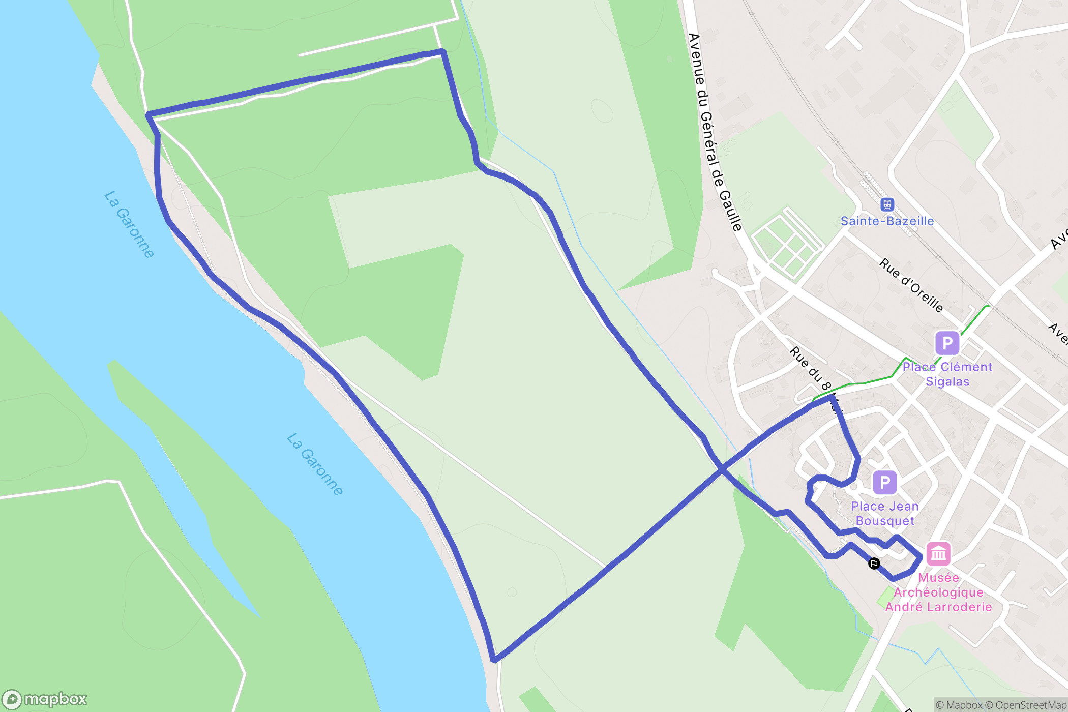 Sainte-Bazeille : carte du parcours de randonnée - France