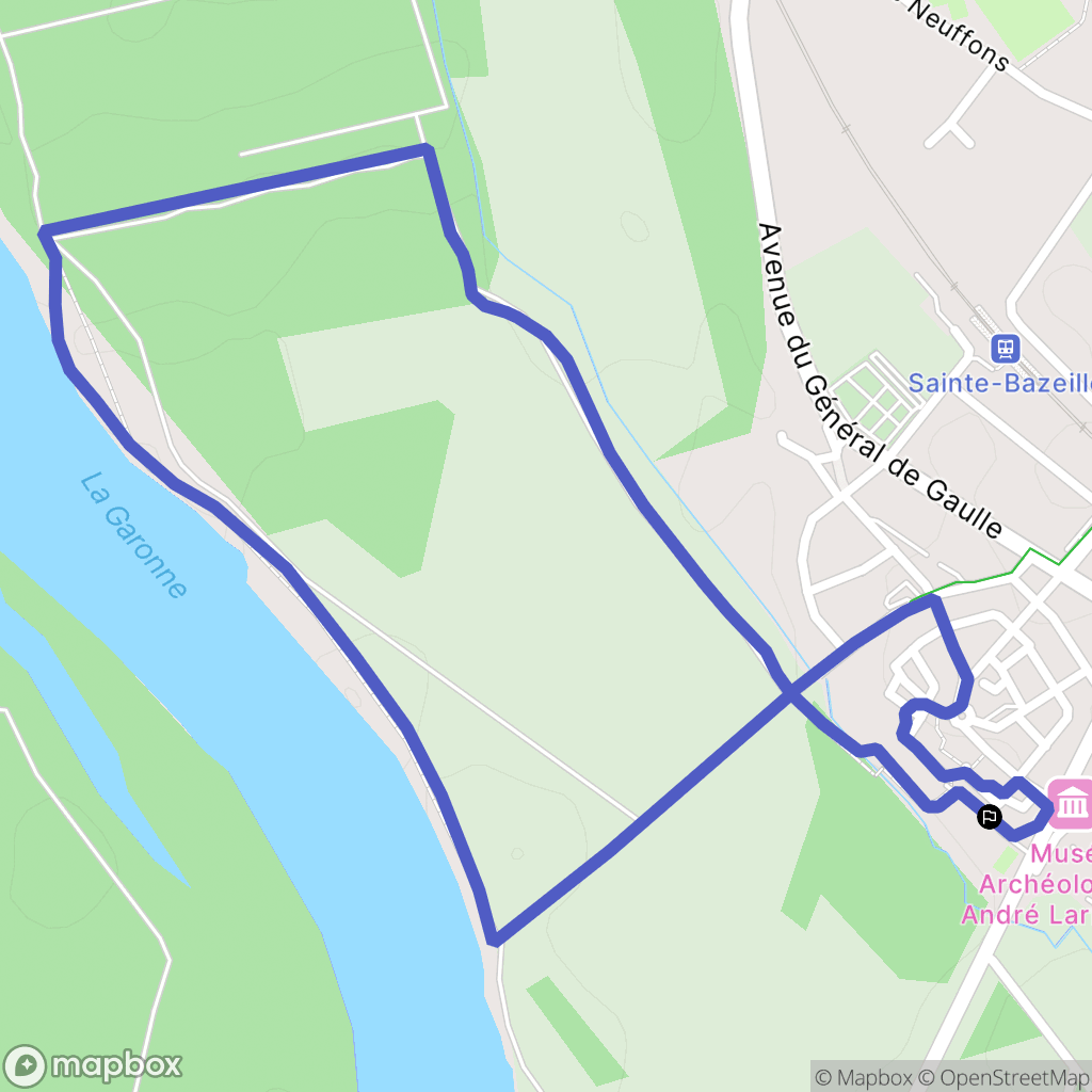 Sainte-Bazeille : carte du parcours de randonnée - France
