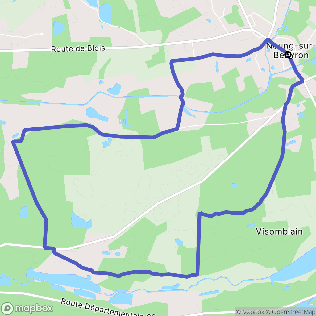 Neung-sur-Beuvron : carte du parcours de randonnée - France