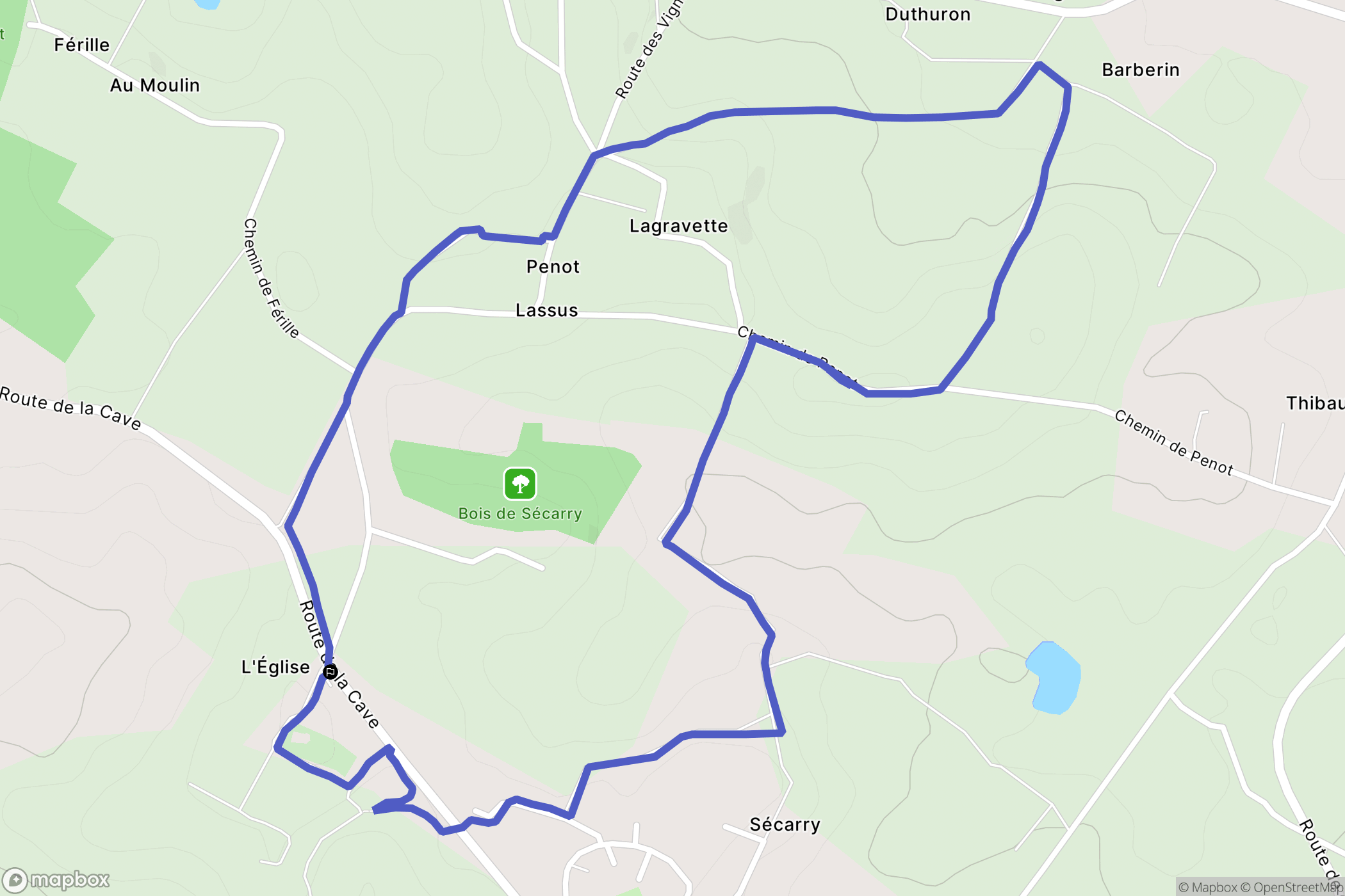 Cocumont : carte du parcours de randonnée - France
