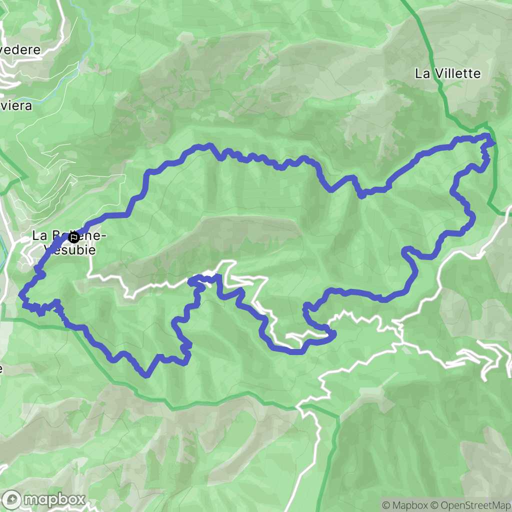 La Bollène-Vésubie : carte du parcours de randonnée - France
