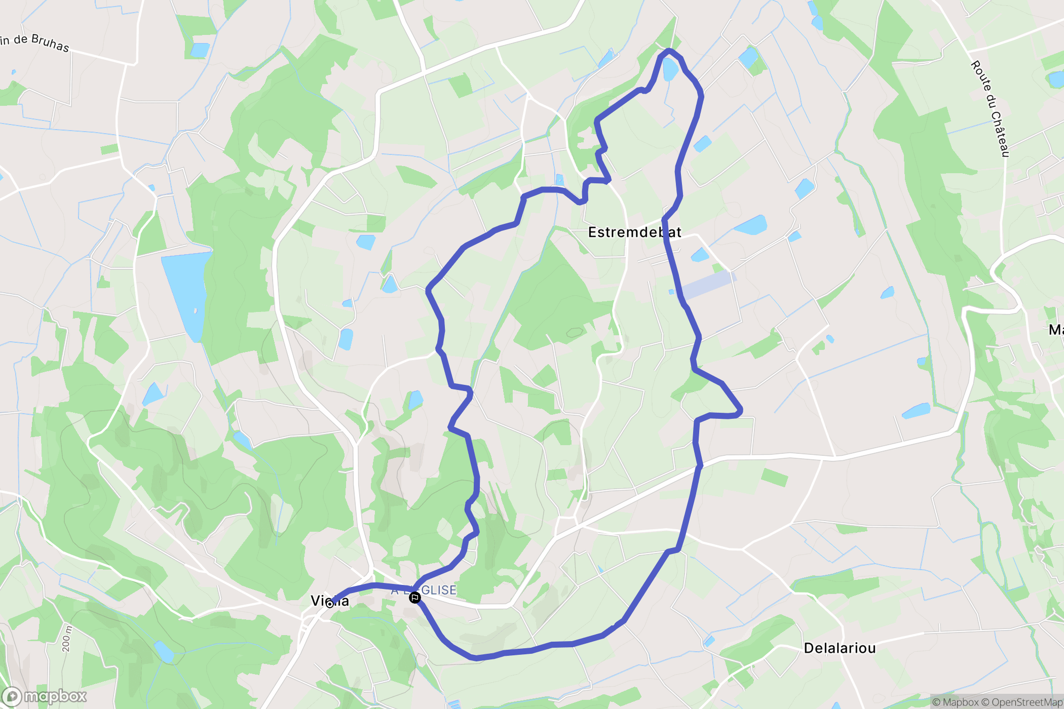 Viella : carte du parcours de randonnée - France