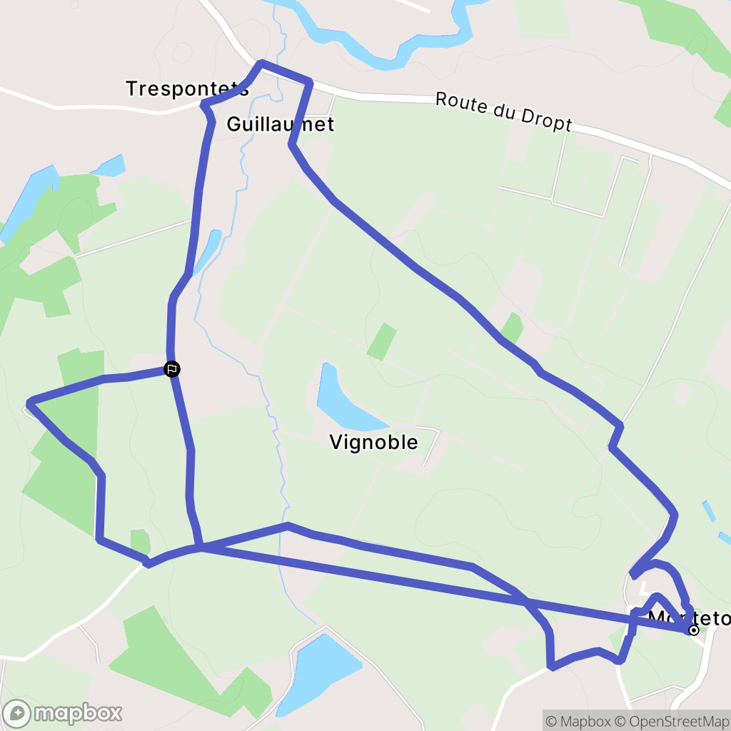 Monteton : carte du parcours de randonnée - France