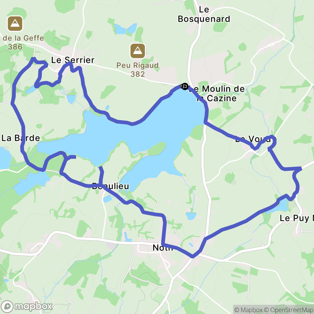 Noth : carte du parcours de randonnée - France