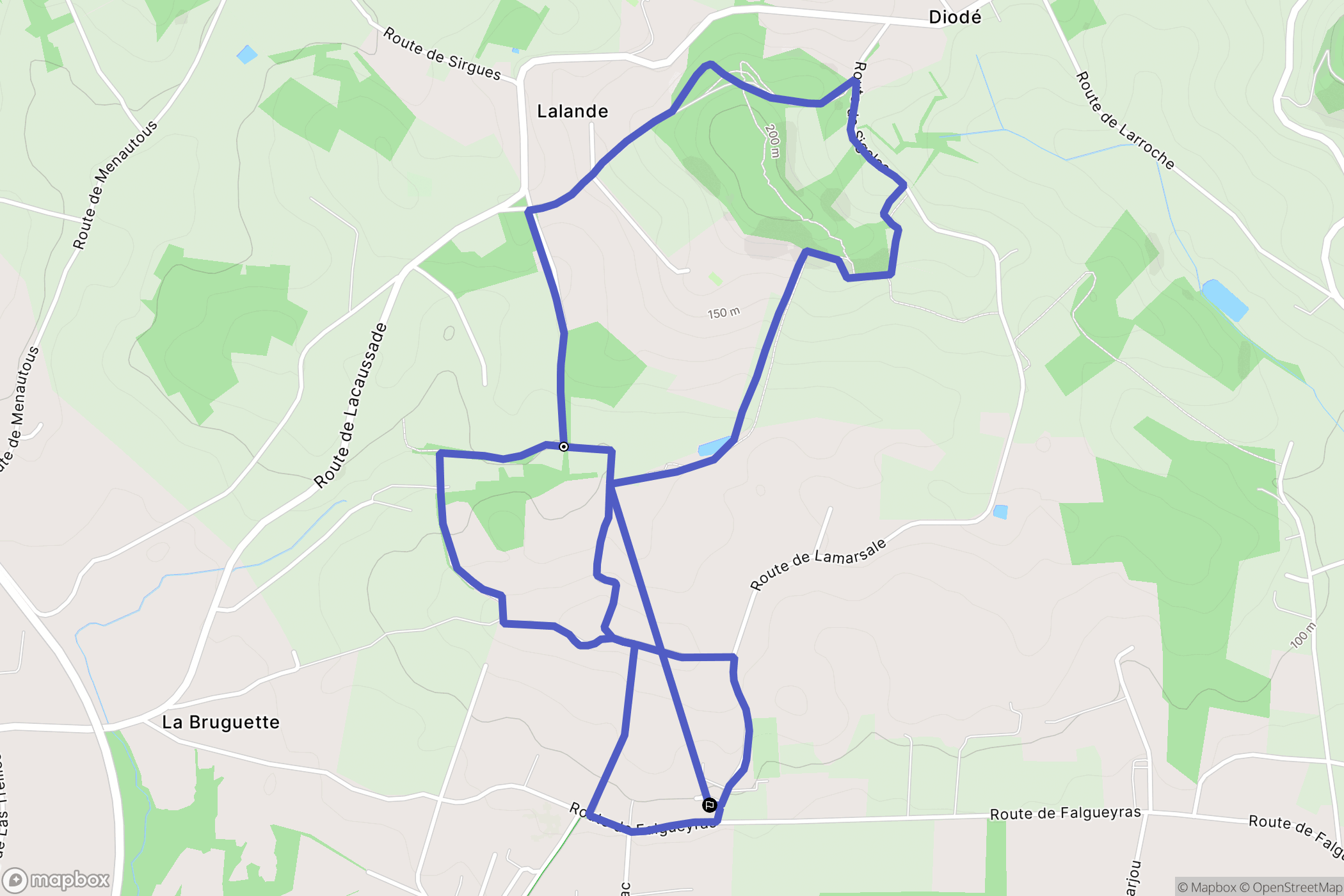Villeneuve sur lot : carte du parcours de randonnée - France