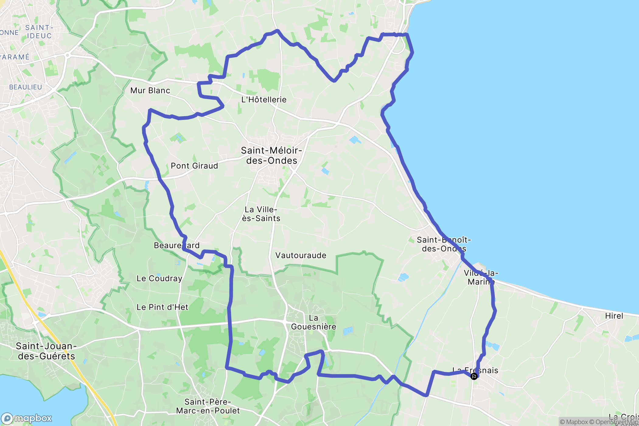 La Fresnais : carte du parcours de randonnée - France