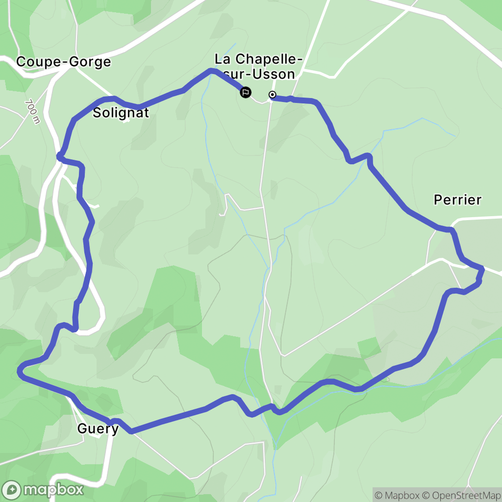 La Chapelle-sur-Usson : carte du parcours de randonnée - France