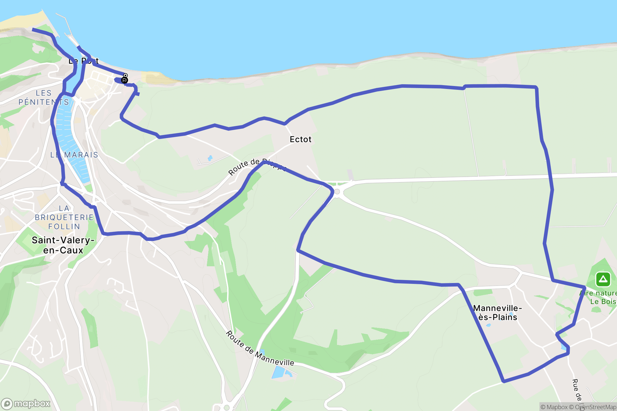 Saint-Valery-en-Caux : carte du parcours de randonnée - France