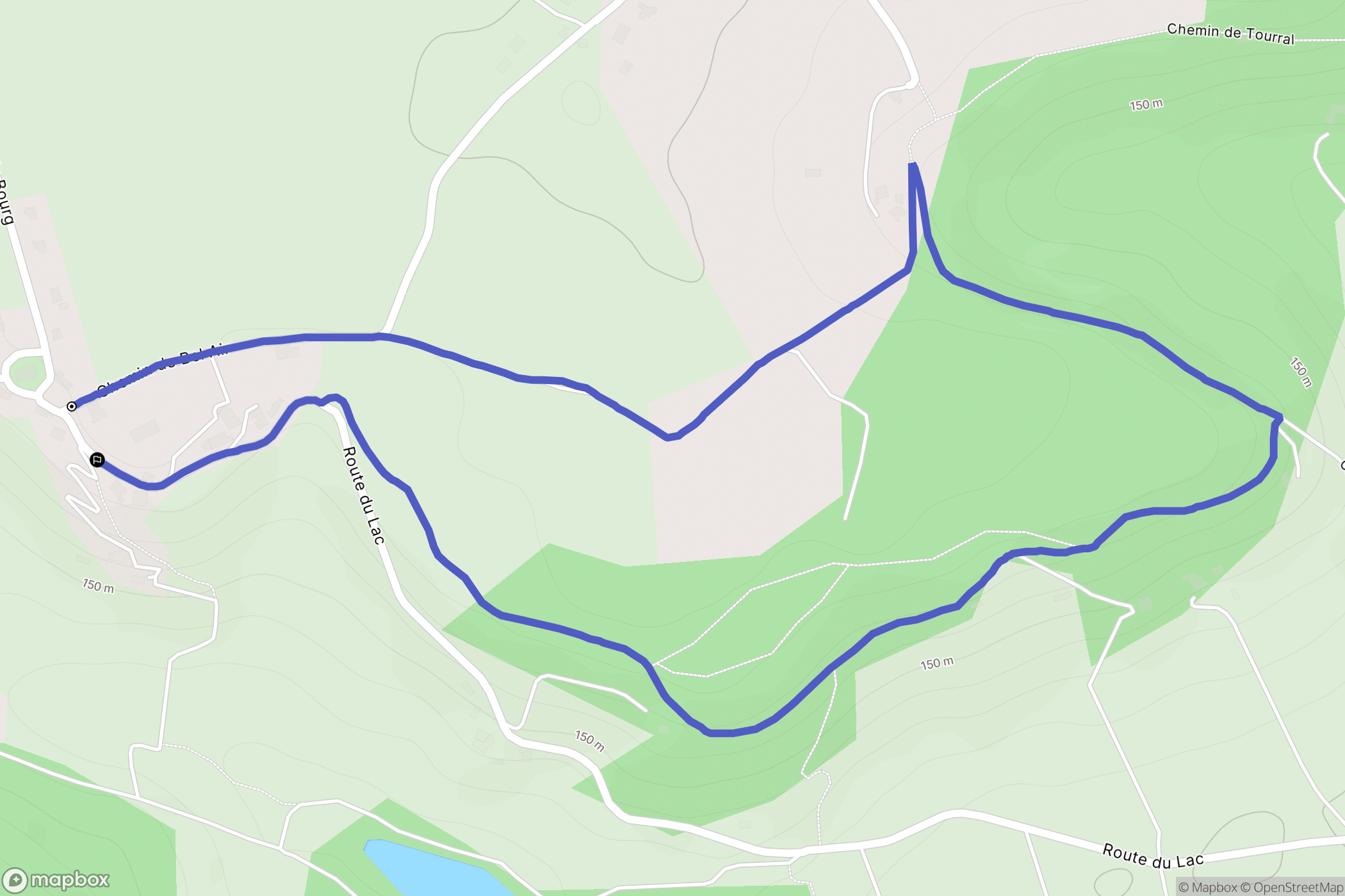 Sainte-Colombe-de-Villeneuve : carte du parcours de randonnée - France