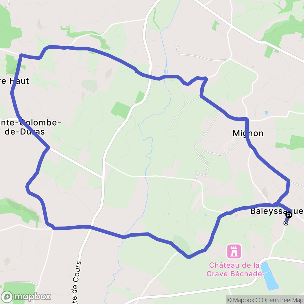 Baleyssagues : carte du parcours de randonnée - France