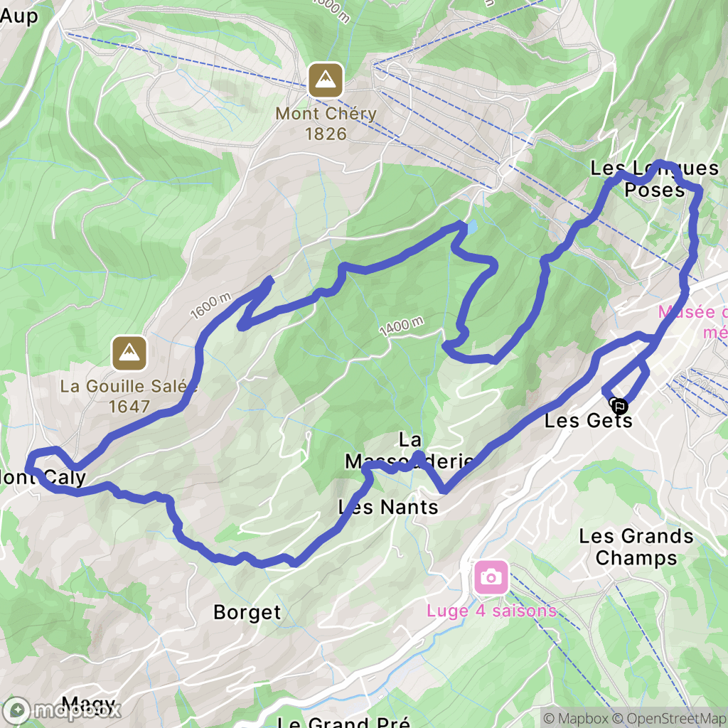Les Gets : carte du parcours de randonnée - France