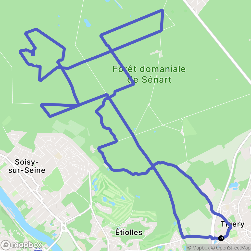 Tigery : carte du parcours de randonnée - France