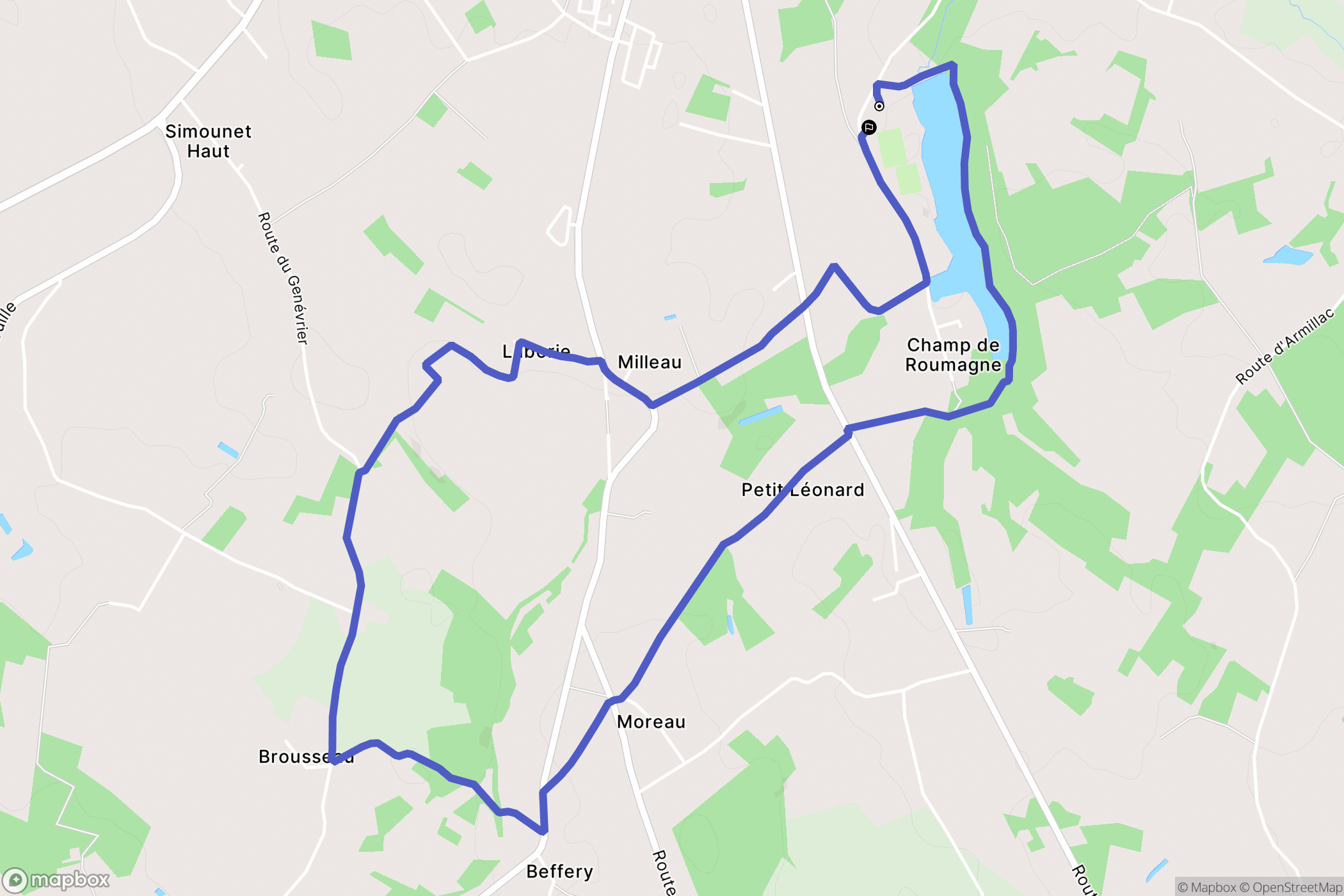 Miramont-de-Guyenne : carte du parcours de randonnée - France