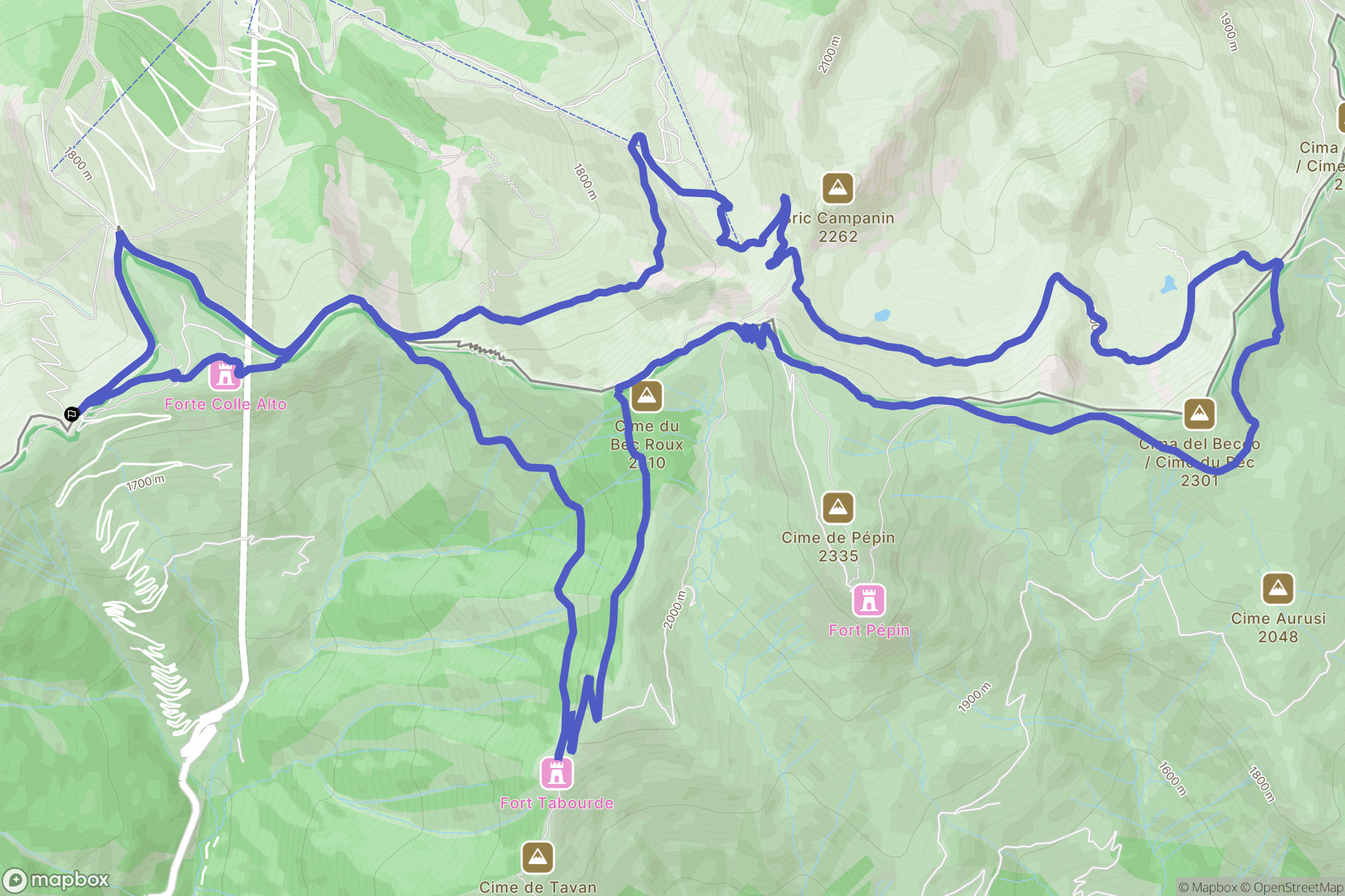 Tende : carte du parcours de randonnée - Italy