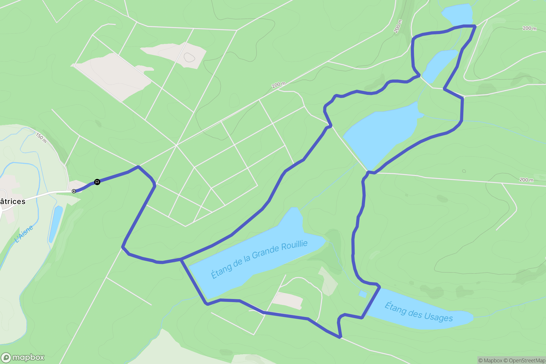 Châtrices : carte du parcours de randonnée - France