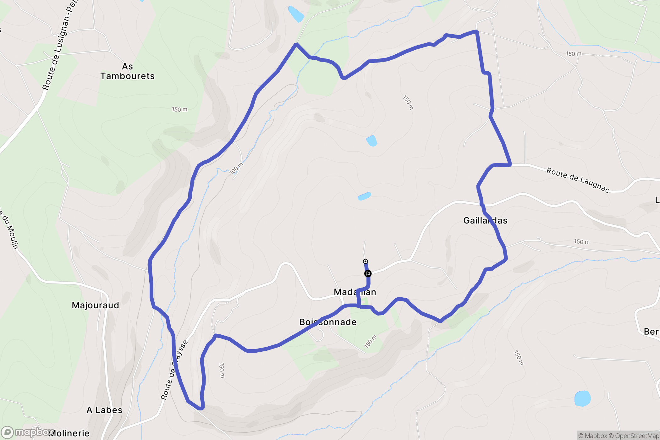 Madaillan : carte du parcours de randonnée - France