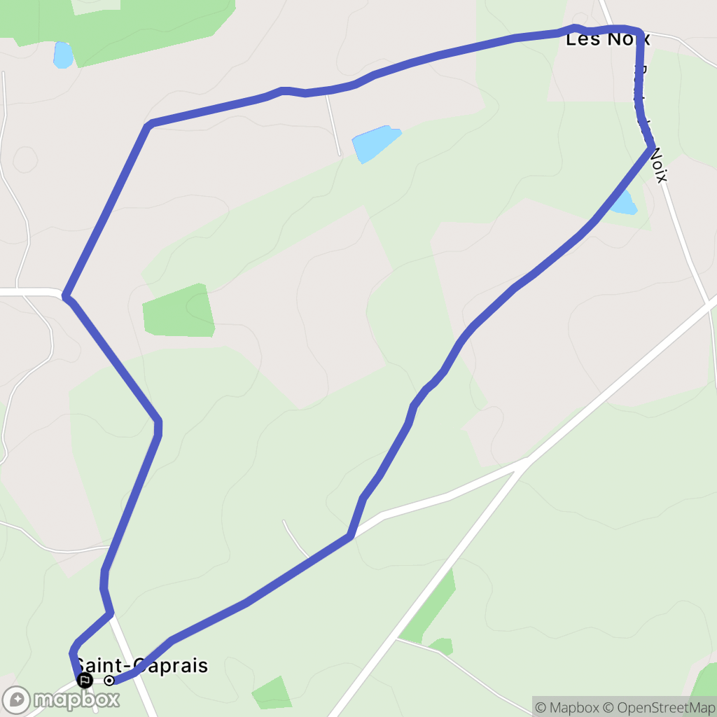 Saint-Caprais : carte du parcours de randonnée - France
