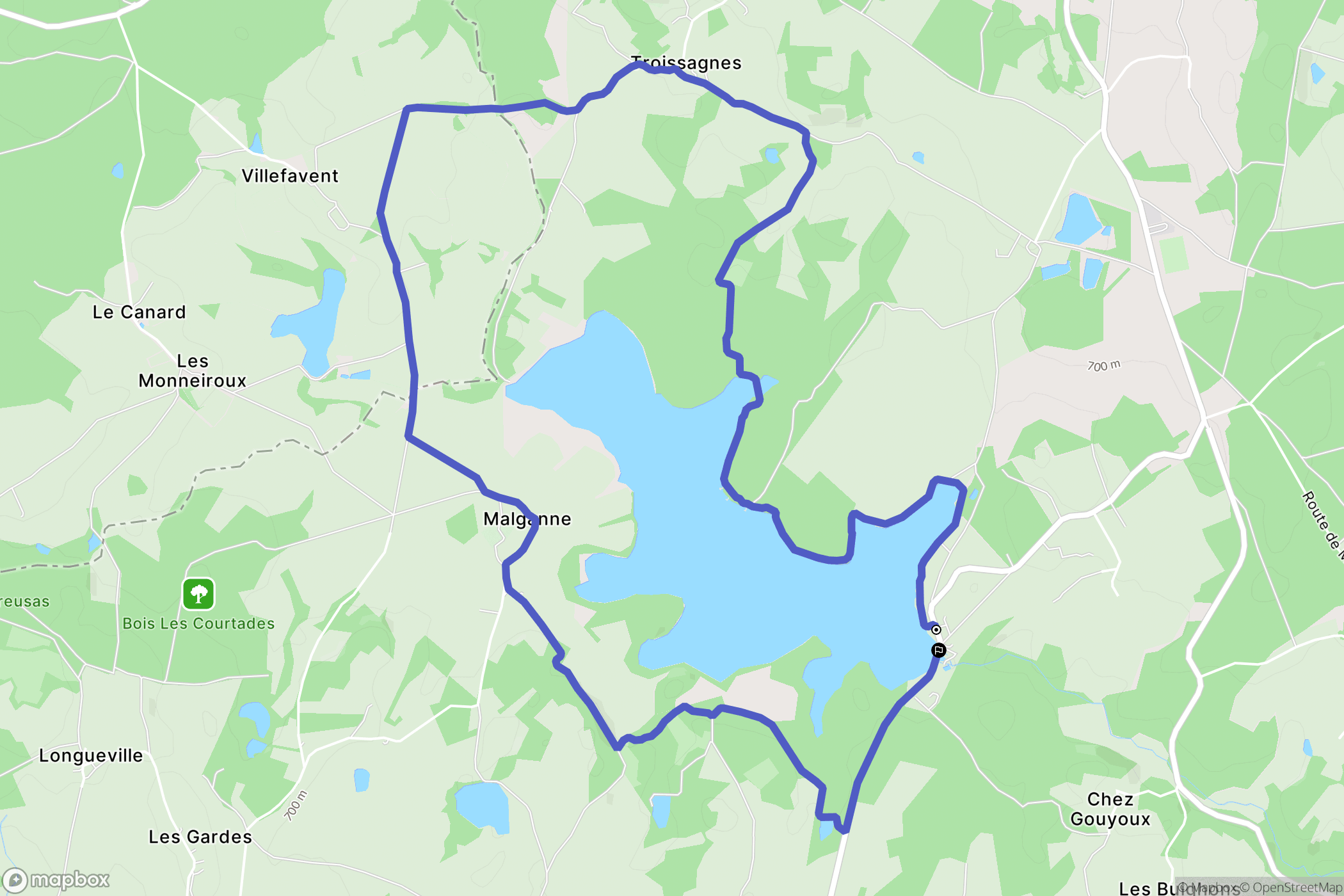 Charensat : carte du parcours de randonnée - France