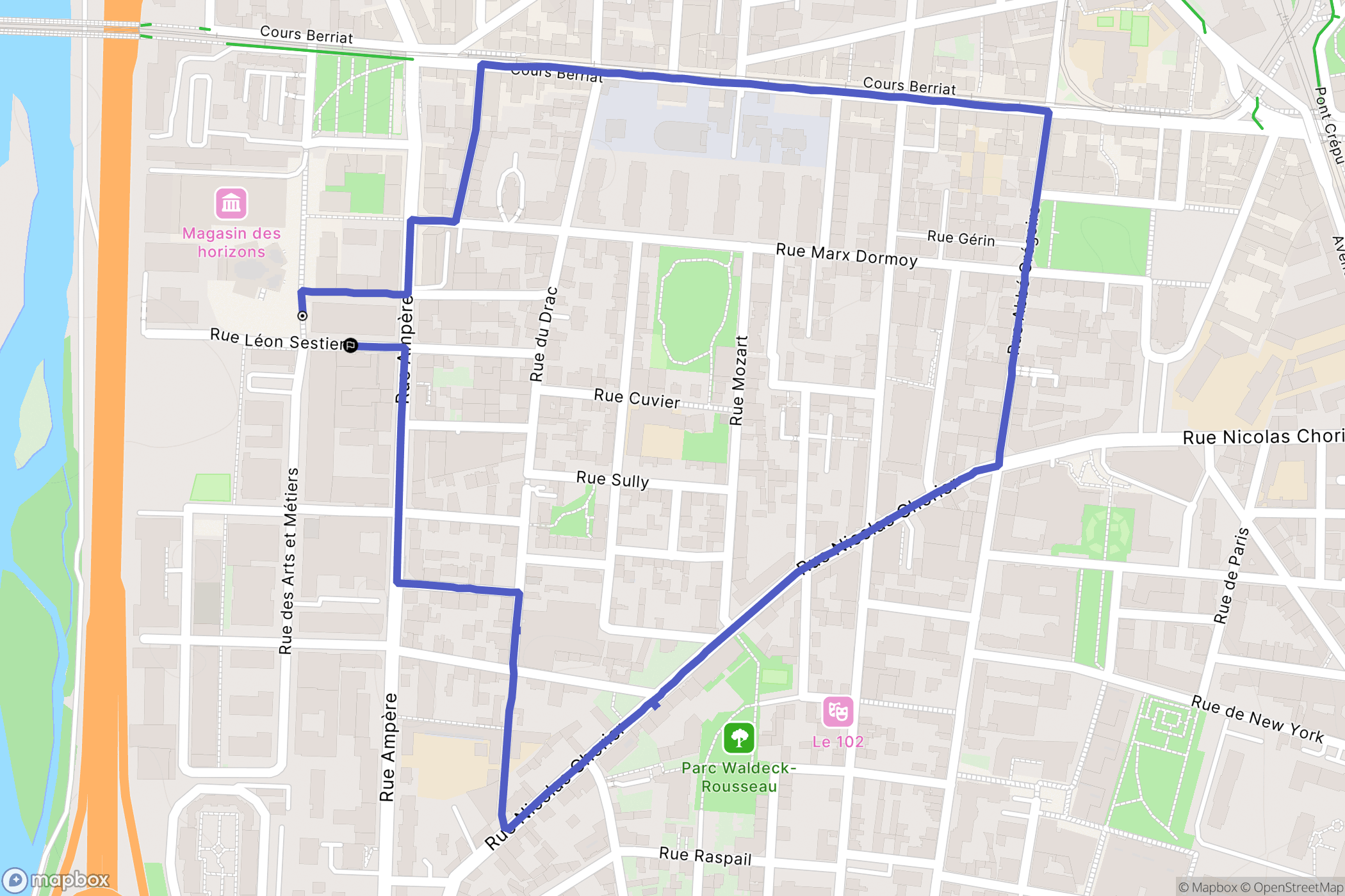 Grenoble : carte du parcours de randonnée - France