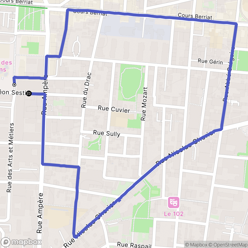 Grenoble : carte du parcours de randonnée - France