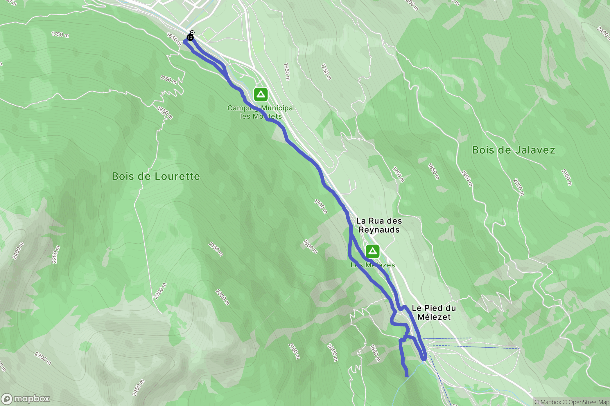 Ceillac : carte du parcours de randonnée - France