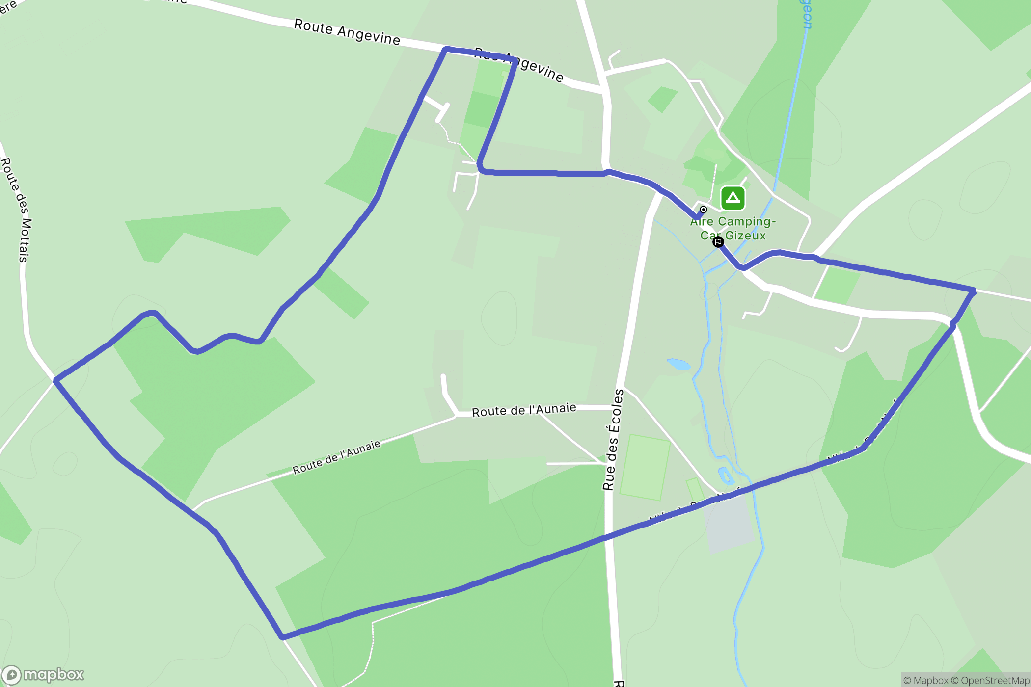 Gizeux : carte du parcours de randonnée - France