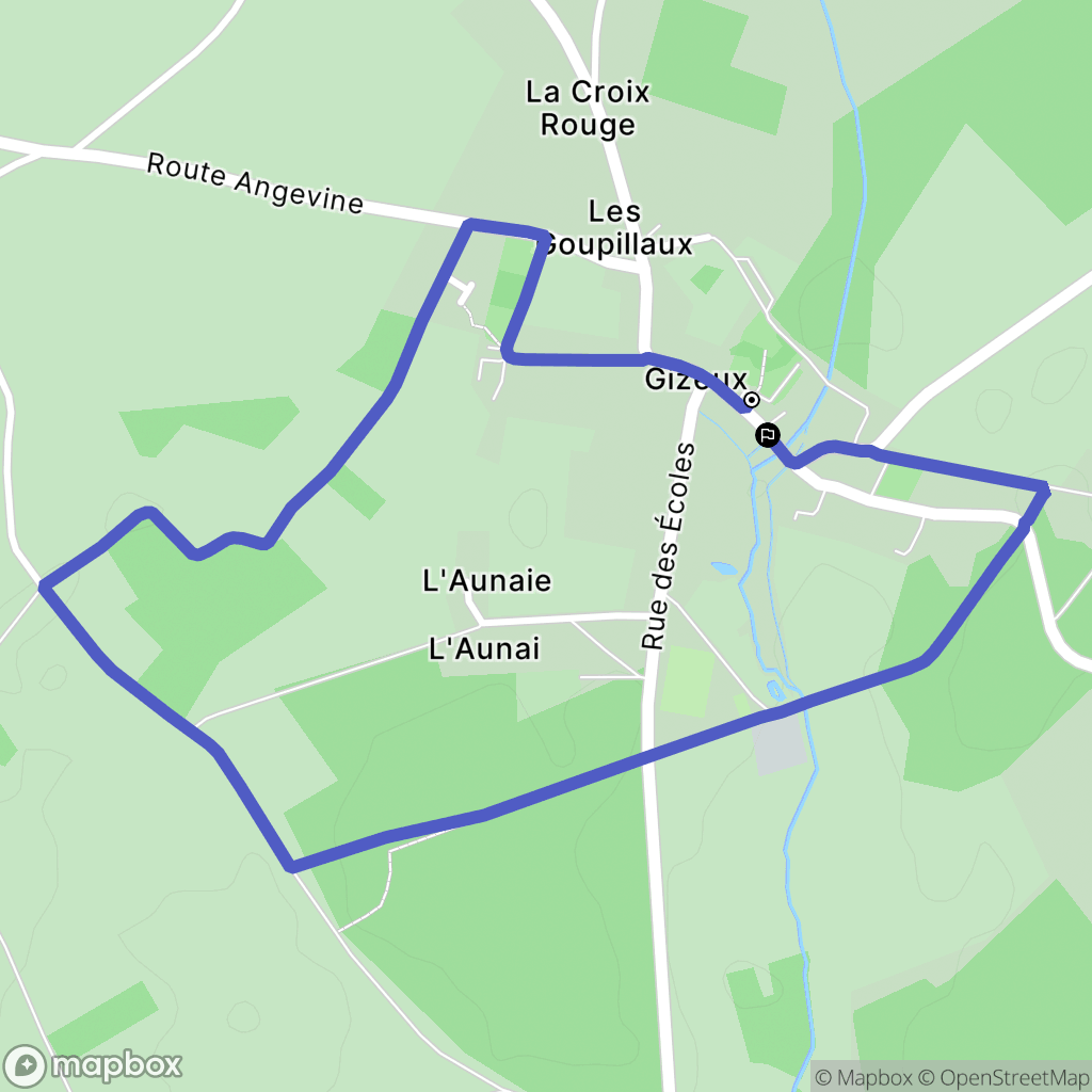 Gizeux : carte du parcours de randonnée - France