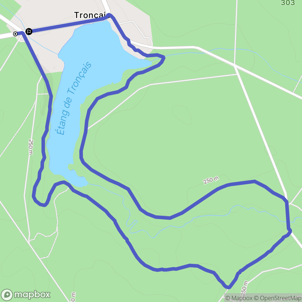 Tronçais, Saint-Bonnet-Tronçais : carte du parcours de randonnée - France