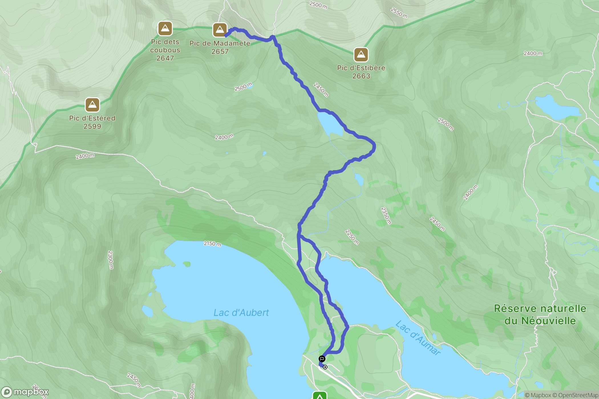 Vielle-Aure : carte du parcours de randonnée - France