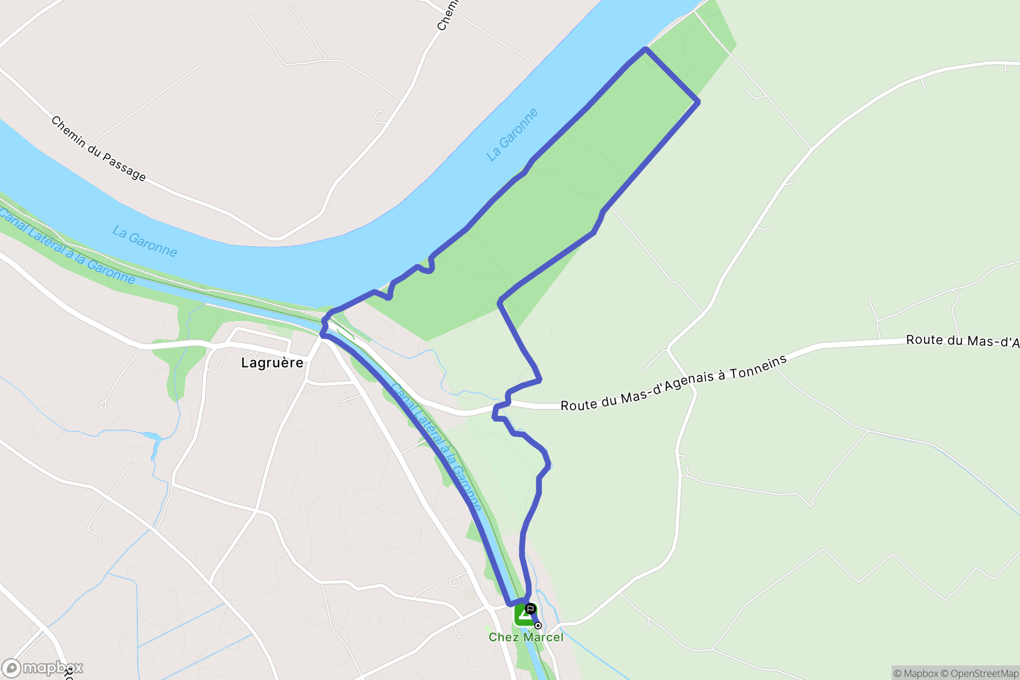 Lagruère : carte du parcours de randonnée - France