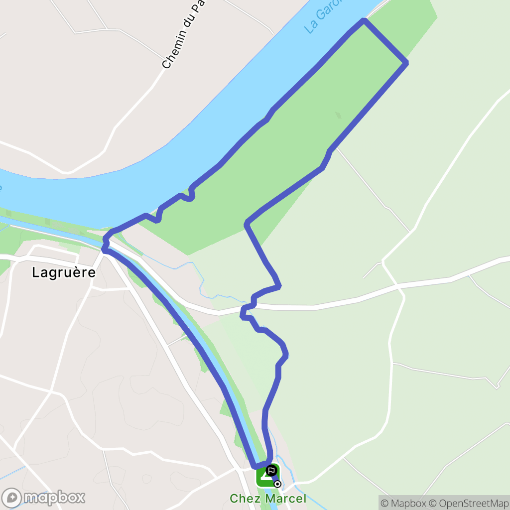 Lagruère : carte du parcours de randonnée - France
