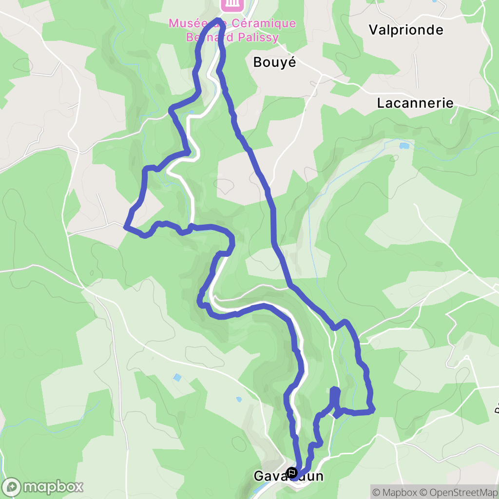 Gavaudun : carte du parcours de randonnée - France
