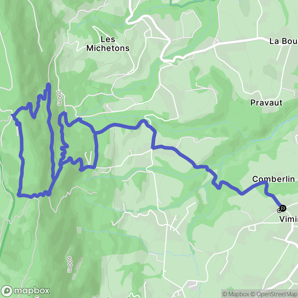 Vimines : carte du parcours de randonnée - France