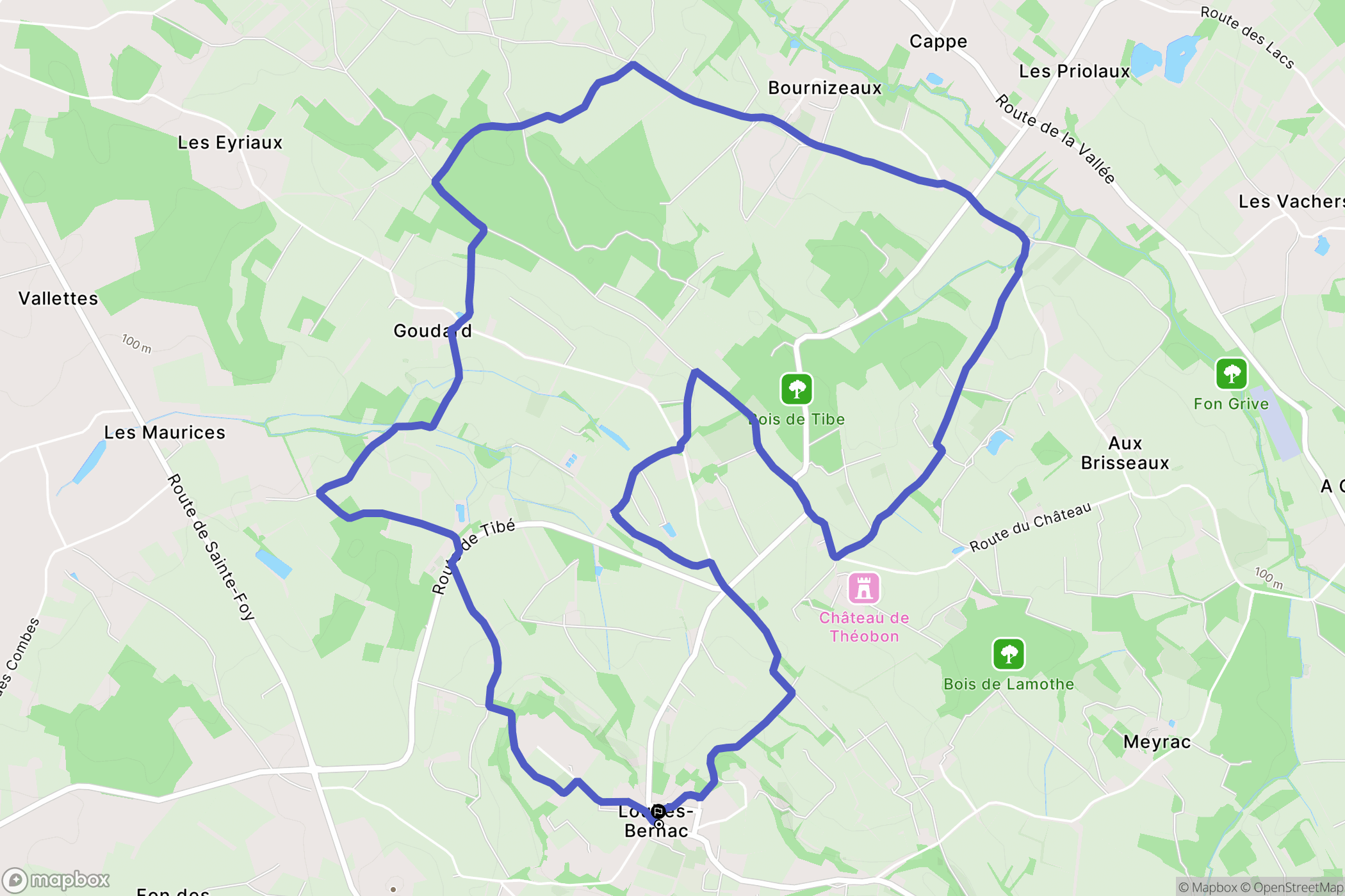 Loubès-Bernac : carte du parcours de randonnée - France