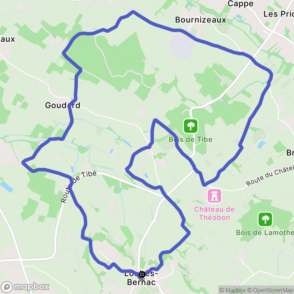 Loubès-Bernac : carte du parcours de randonnée - France