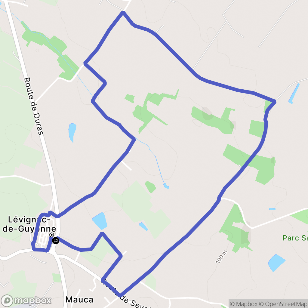 Lévignac-de-Guyenne : carte du parcours de randonnée - France