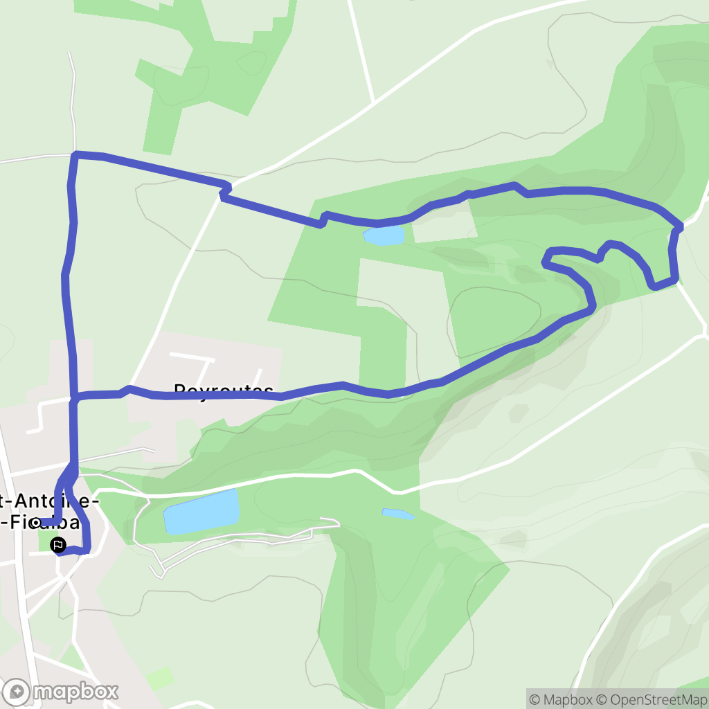 Saint-Antoine-de-Ficalba : carte du parcours de randonnée - France