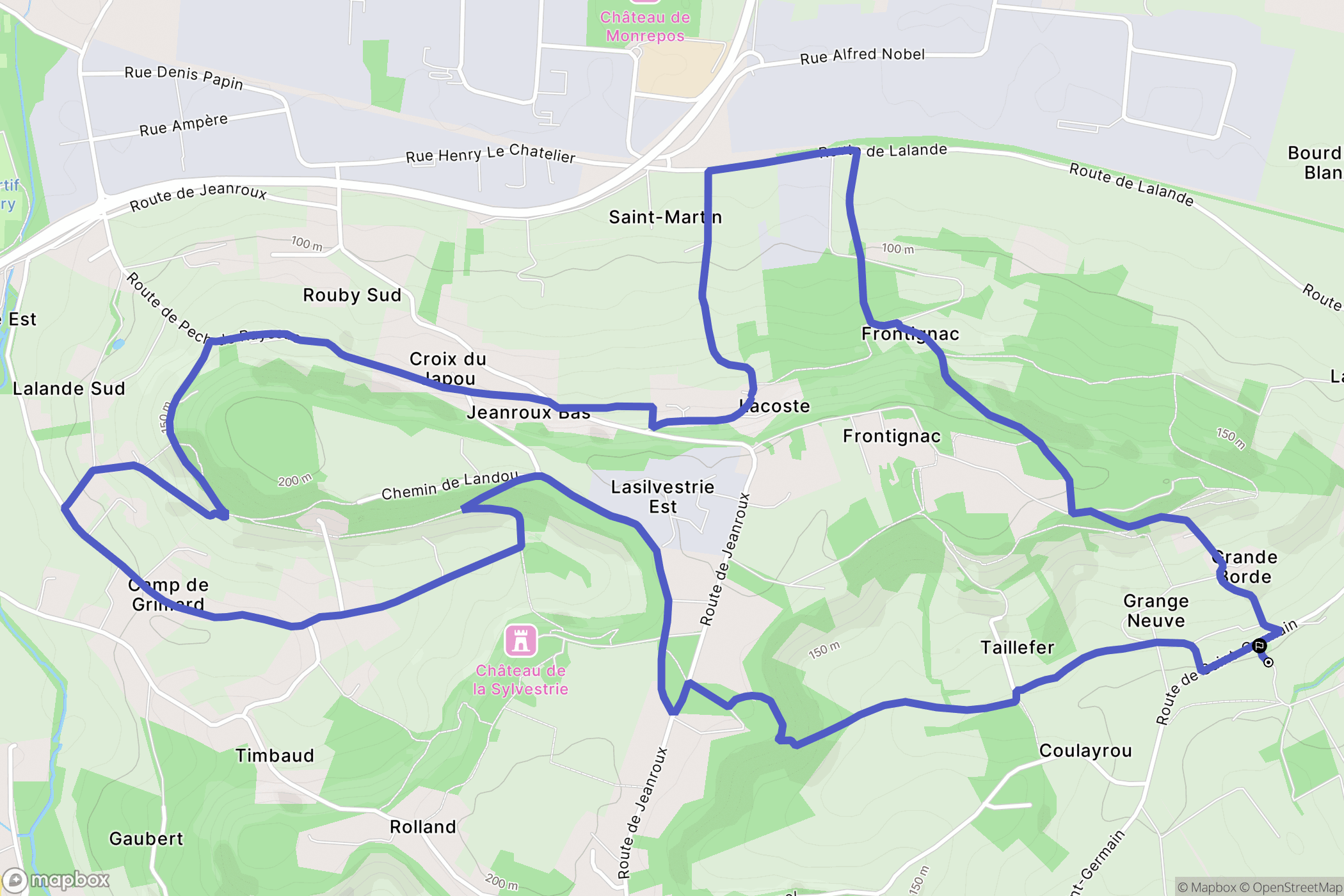 Saint-Germain  (Villeneuve-sur-Lot) : carte du parcours de randonnée - France
