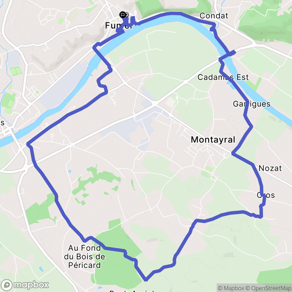 Fumel : carte du parcours de randonnée - France