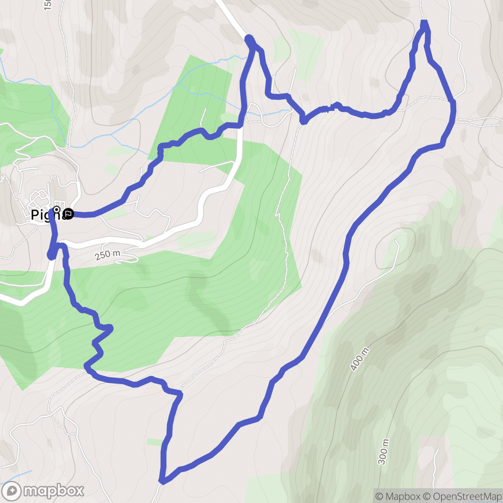 Pigna : carte du parcours de randonnée - France